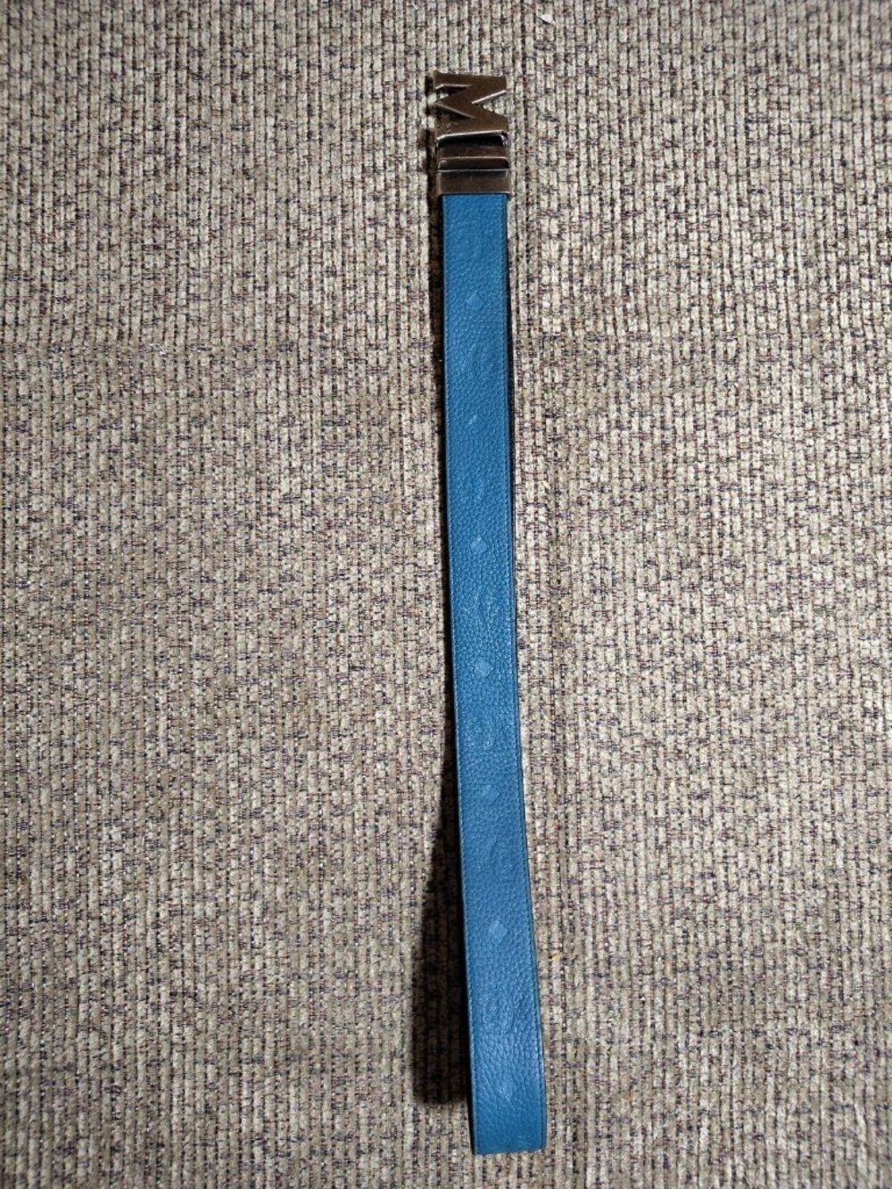 100% AUTHENTIC MCM Embossed Leather Monogram Reversible Belt - 35.5 ” Last Hole